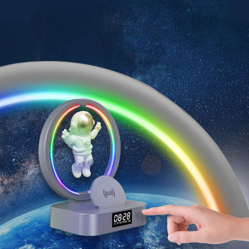 Magnetisk levitation Bluetooth-högtalare Astronaut Hem RGB Mini Radio TWS Ljudbox Utomhus trådlös subwoofer TF AUX USB