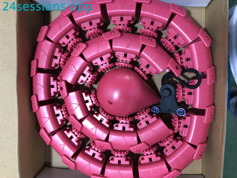 Professional Adjustable Smart Hula Hoop - ABS No-Fall Technology (18/21/24 Knots, Pink/Purple)