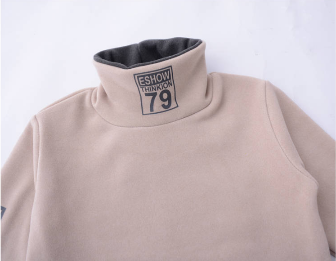 Vinter Långärmad T-shirt Barn med hög halströja
