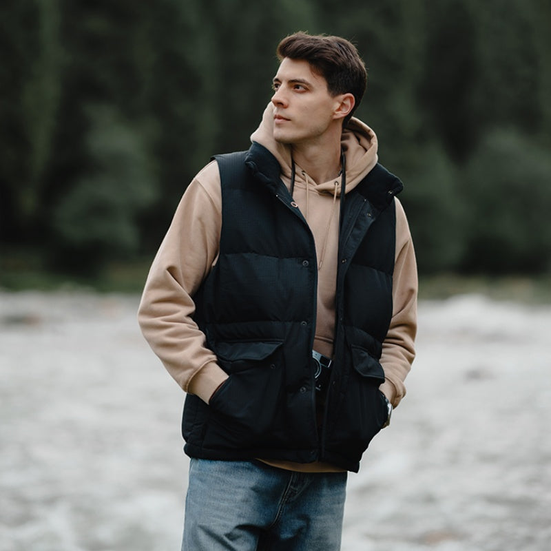 Manteau de doudoune en duvet de canard blanc à trois épreuves pour hommes