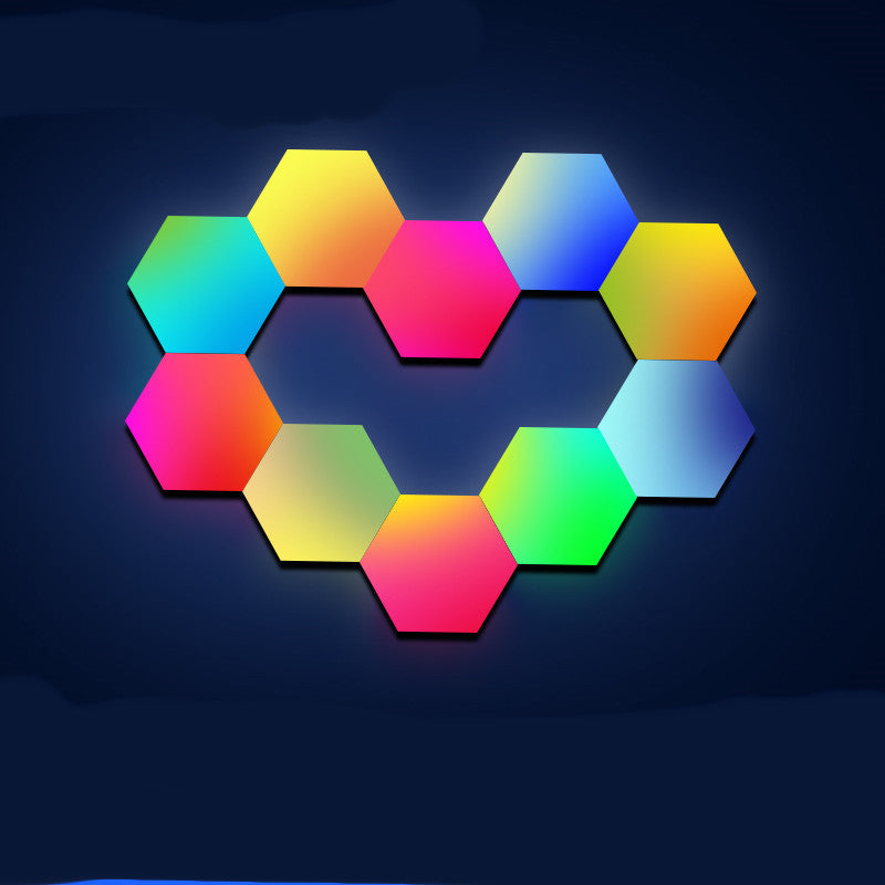 Lampe murale intelligente à Induction en nid d'abeille, atmosphère de jeu colorée aux couleurs changeantes, lumière quantique intelligente pour chambre à coucher