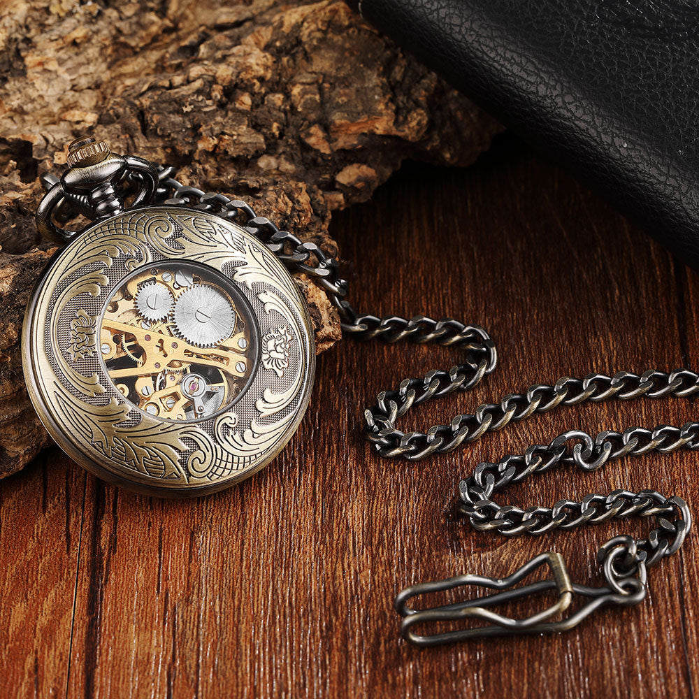 Flip Mechanical Pocket Retro Necklace Watch - Nostalgic Modern Sleek Elegant Versatile Sophisticated Exquisite