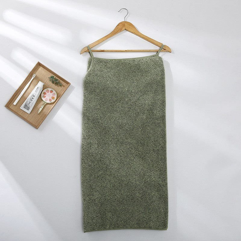 Coral Fleece Women's Sling Bath Towel Can Be Worn For Bathing