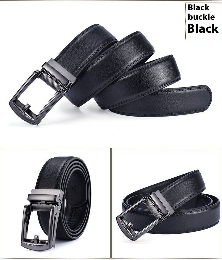 Men's Premium Two-Layer Cowhide Leather Belt Automatic Buckle - Elite Construction