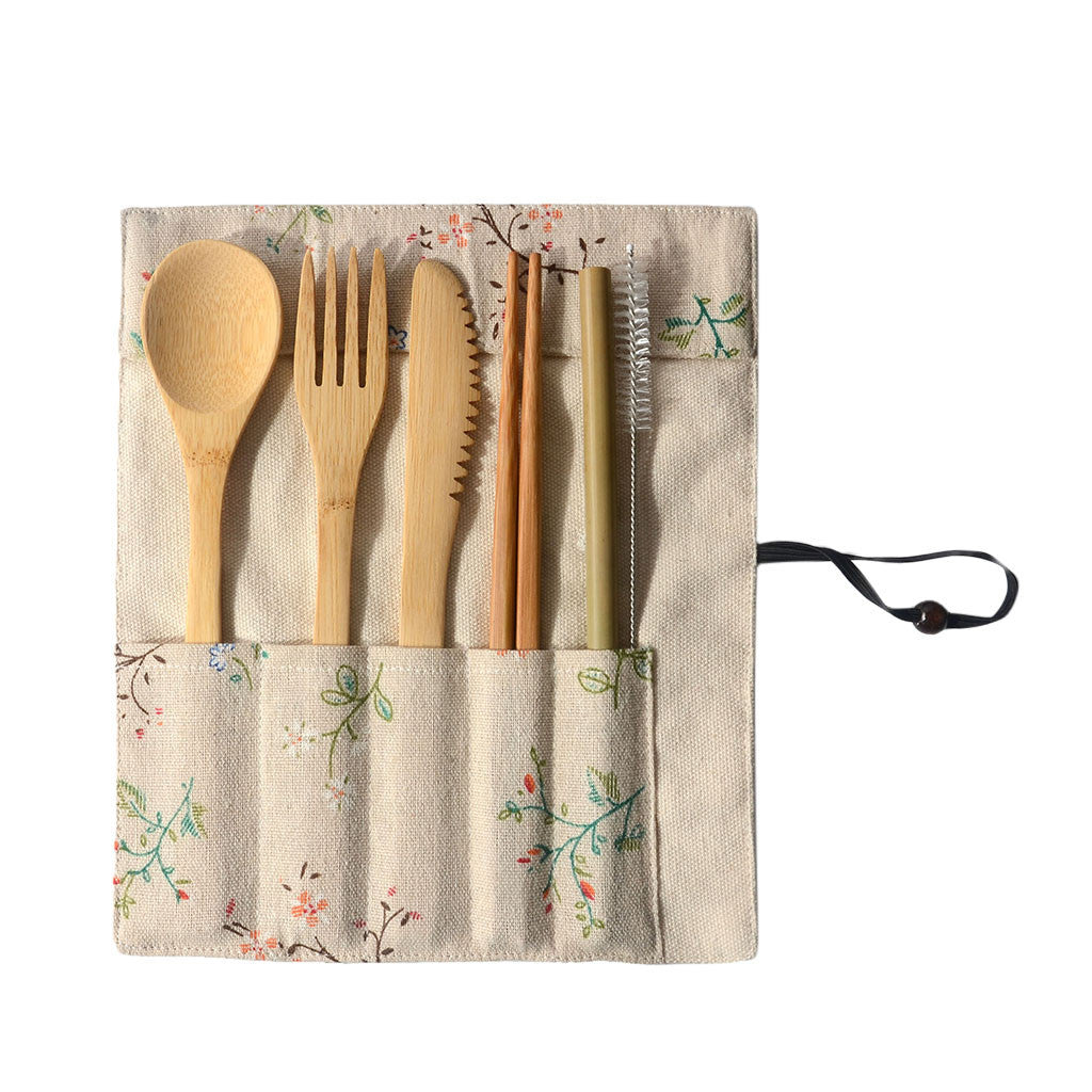 Portable Bamboo Table Utensil Set 6-Piece