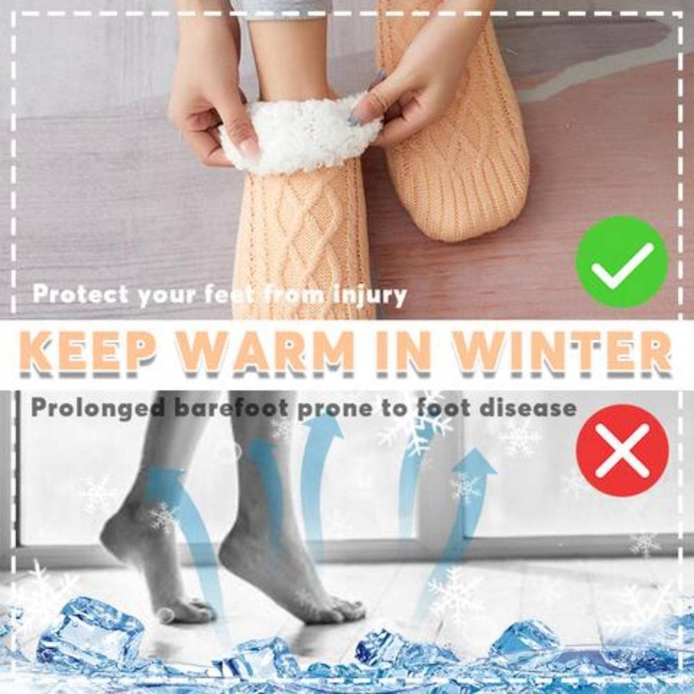 Vinter yllestrumpor Dam Tjocka Varma Hem Sovrumsstrumpor Tofflor Herr Halkfria Fotvärmare Snöstrumpor Calcetines Mujer