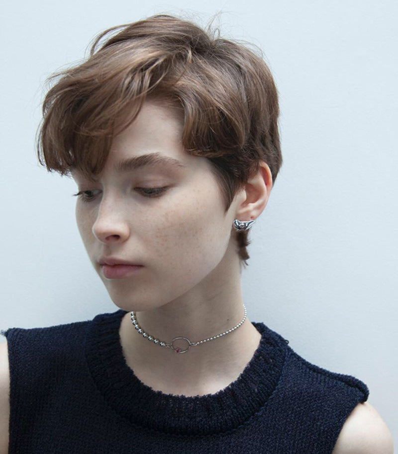Boucle d'oreille Punk stéréoscopique 3D pour hommes, couleur or, Style coréen, Anti-allergie inhabituelle