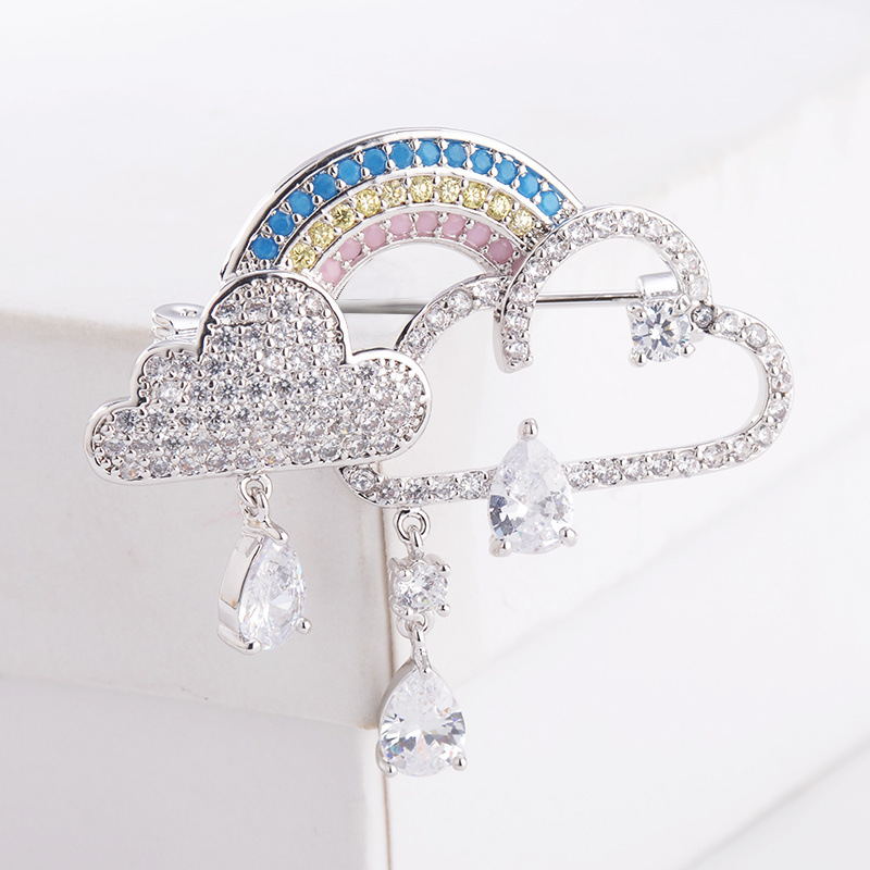Rainbow Zircon Brooch - Elegant and Stylish