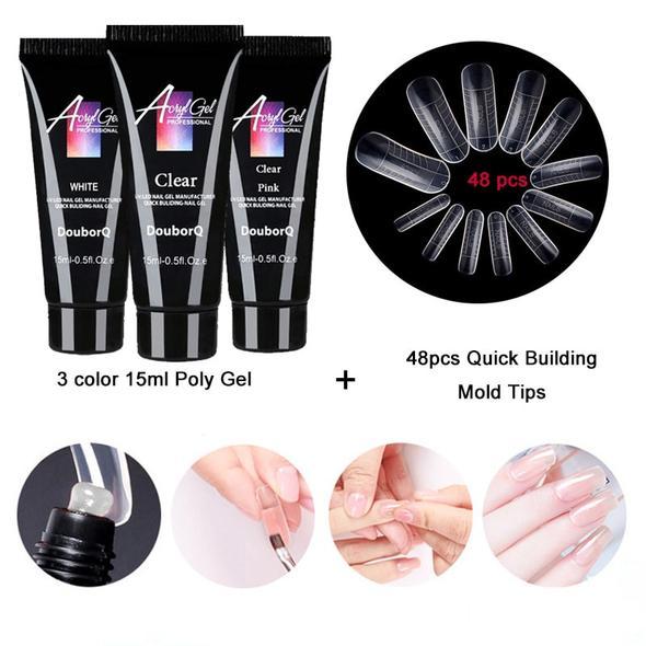 Major Dijit Polygel Kit - MT67-2#SET 15ML | 3 Colors + 48 Mold Tips
