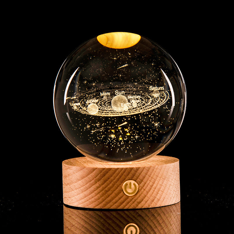 Lysande Galaxy Crystal Ball Dekoration 3D Laser Inre Carving