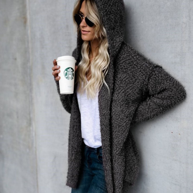 Stylish Hooded Cardigan Jacket For Women - Chic Comfortable High-Quality Soft Cozy Trendy Classic Elegant