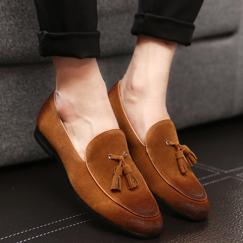 Men's Pea Shoes Leather Shoes