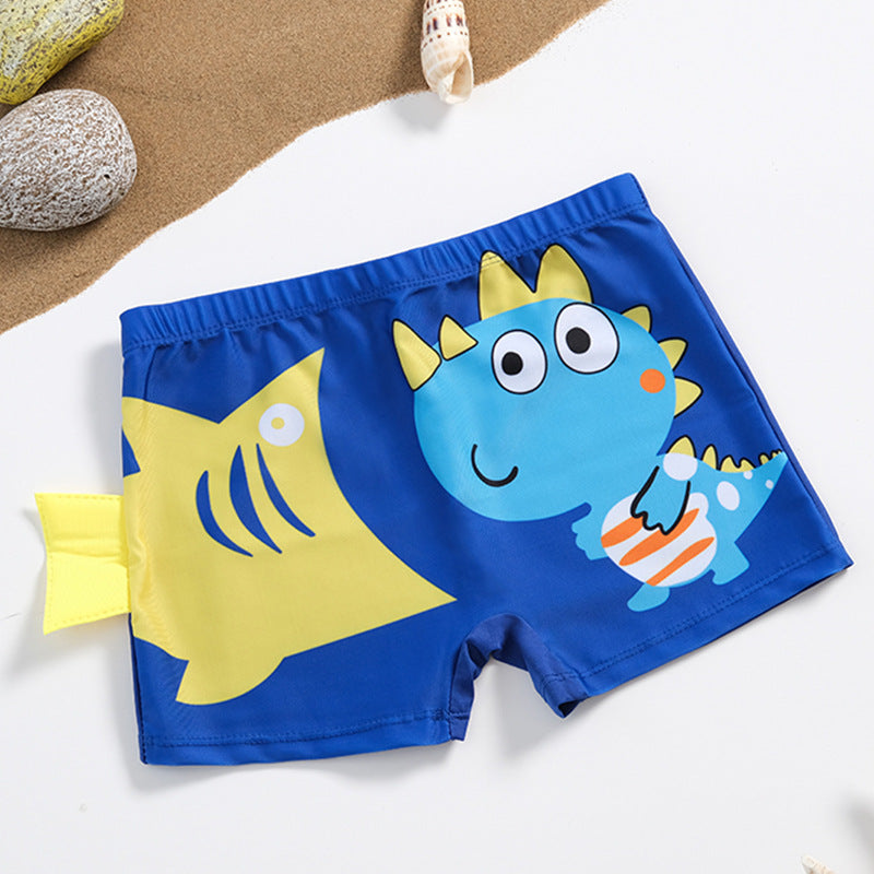 Maillot de bain mignon dessin animé pour grands enfants, short imprimé