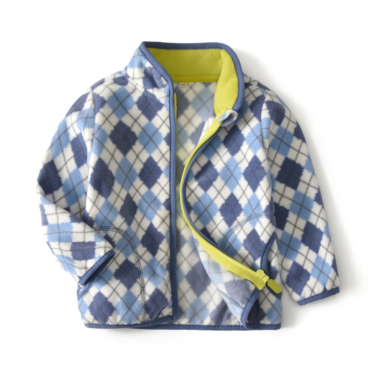 Pojkar Polar Fleecejacka Diamond Print Zip Top