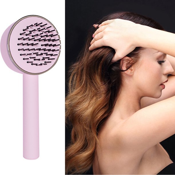 3D Air Cushion Hair Brush - Self-Cleaning Massage Comb with Retractable Bristles
