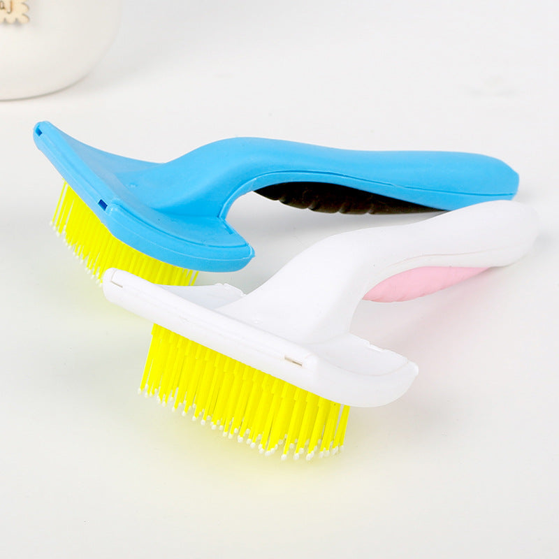 Stainless Steel Needle Comb - Professional Wood Pet Hair Removal Brush