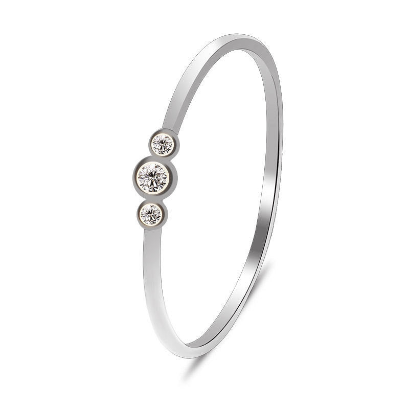 Bagues jointes trois diamants cuivre zircon