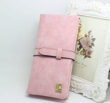 Nubuck Leather Zipper Wallet