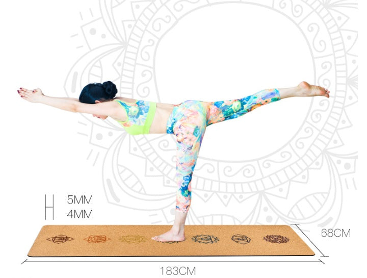 Premium Cork Yoga Mat - Natural Rubber & Imported Cork (183x68cm, Multiple Thickness Options)