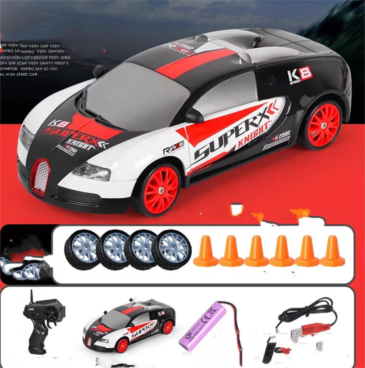 2.4G Drift Rc Bil 4WD RC Drift Billeksak Fjärrkontroll GTR Modell AE86 Fordon Bil RC Racing Billeksak För Barn Julklappar