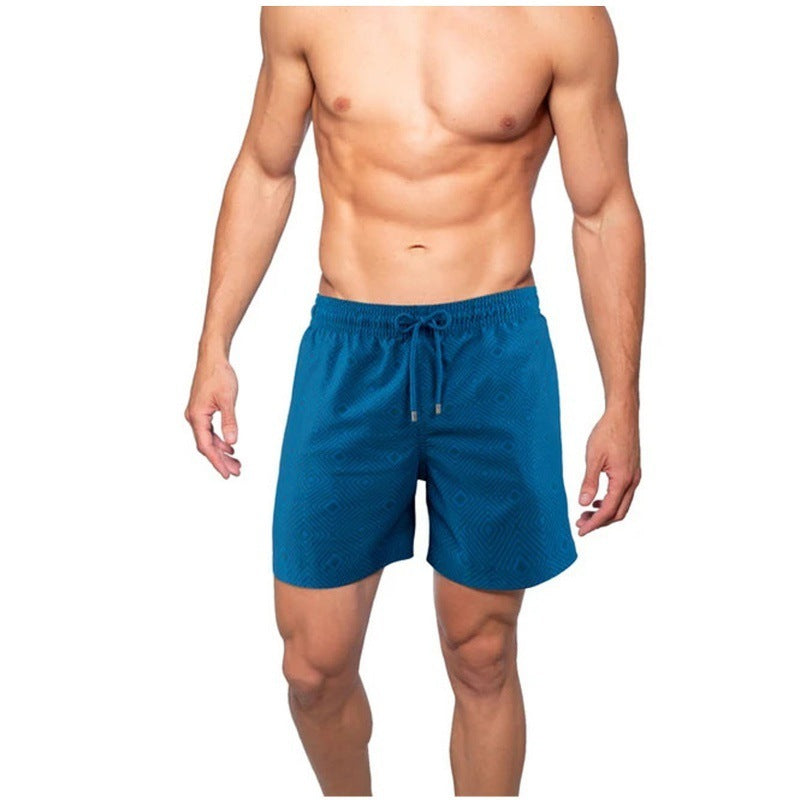 Herr Mönstrade Strandshorts Sportiga Dubbla Lagershorts Sommar