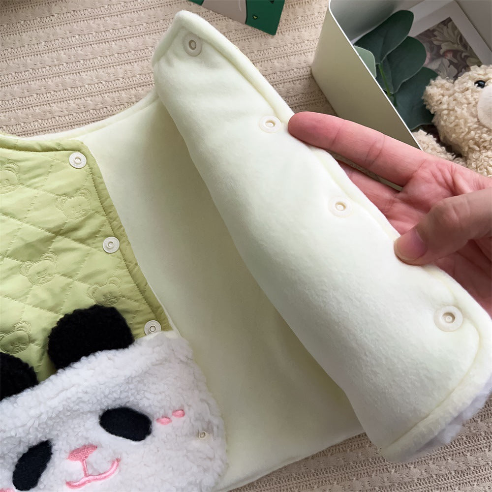 Höst och vinter vindtät förtjockning barn ytterkläder tecknad vinter fleece väst