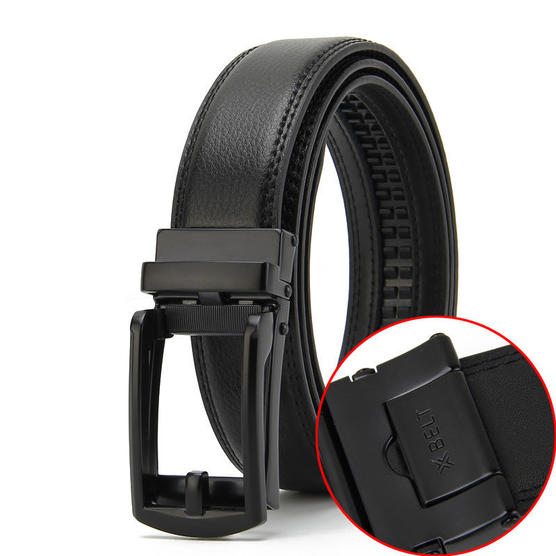 Men's Two-Layer Cowhide Fake Needle Automatic Buckle Special Belt - Distinctive Character