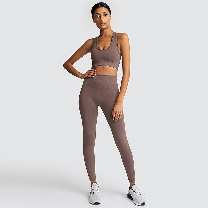 Sömlös gym Set Nylon kvinna Sportskläder