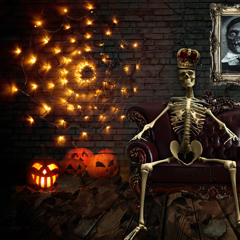 Guirlande lumineuse Led en toile d'araignée pour Halloween, 5v, contrôleur de fête, 8 lumières en filet, lampe d'ambiance pour fête en plein air