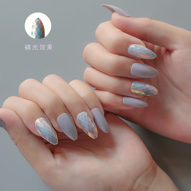 Square-Head Press-On Nails - VN15-0061-F14 | 24 Pieces + Nail Strip Set