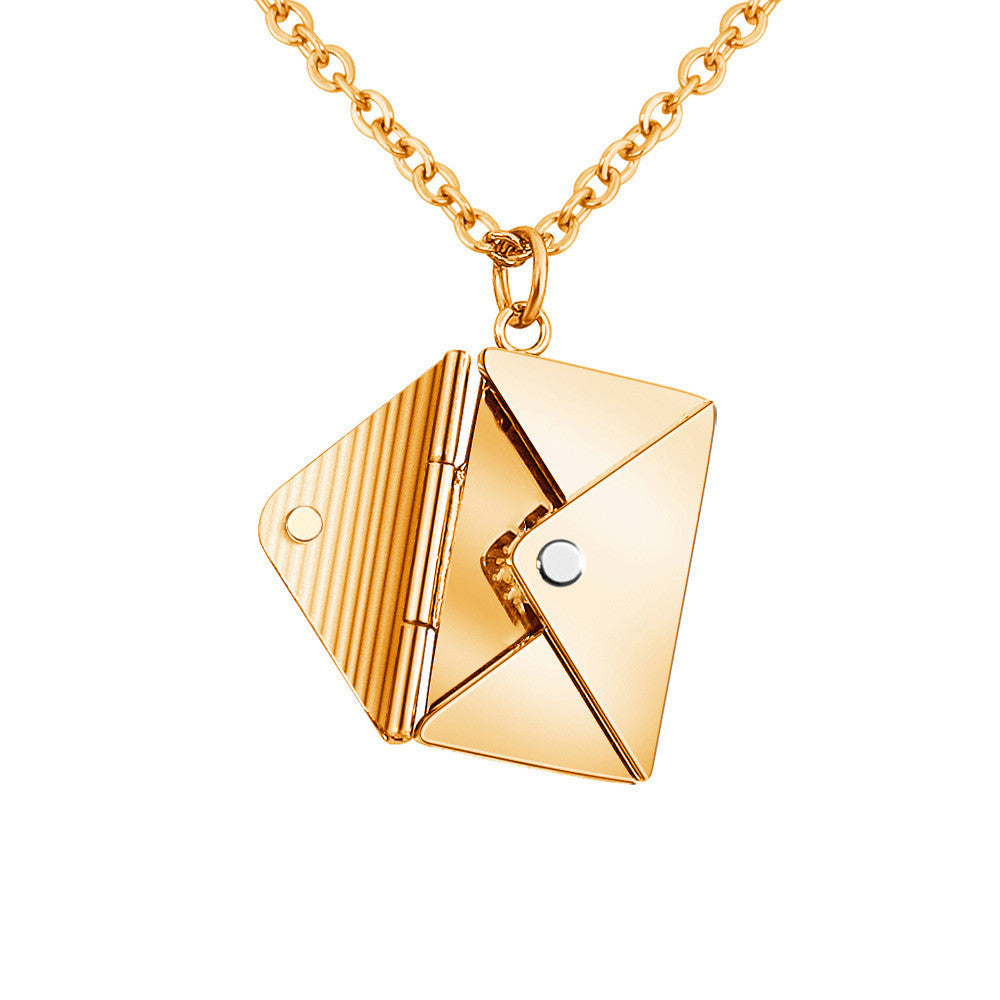 MloveAcc Genuine 925 Sterling Silver Tight Necklace Women Envelope Lover Letter Pendant Best Gifts for Girlfriend
