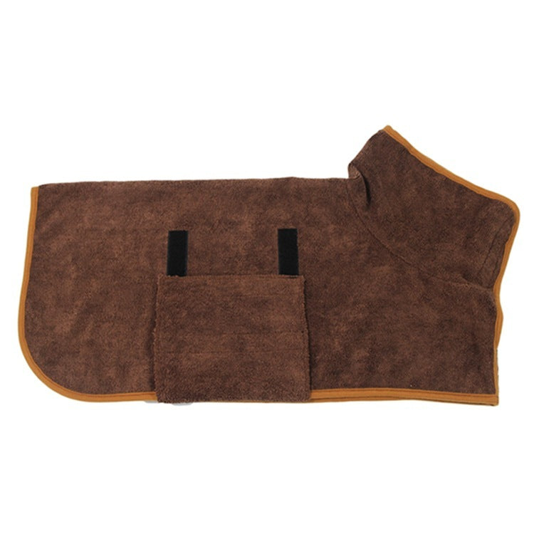Absorbent Pet Bathrobe - Microfiber Dog Drying Coat with Adjustable Straps