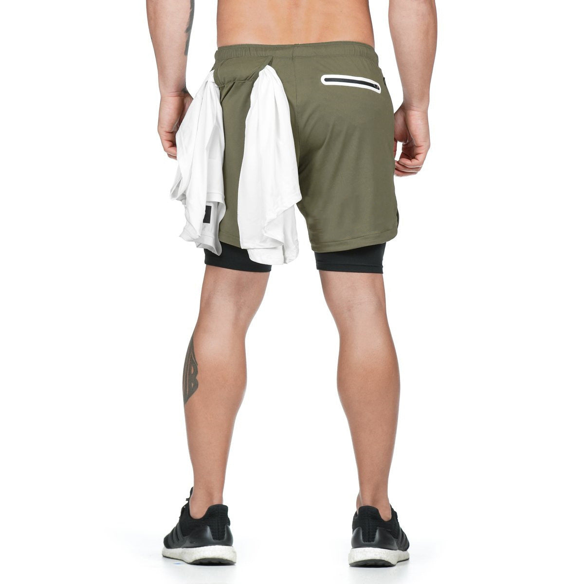 Short de course 2 en 1 pour hommes, Double pont, séchage rapide, Short de Sport, Fitness, Jogging, entraînement, pantalon court