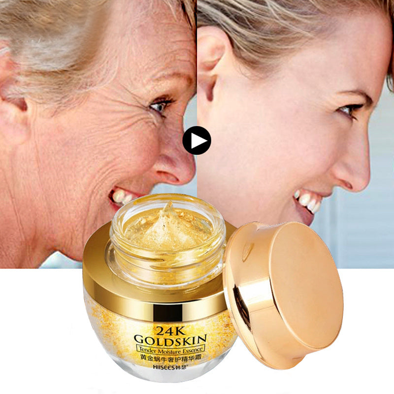24K guld ansiktskräm Torr hudvård Whitening Snigel Brightening