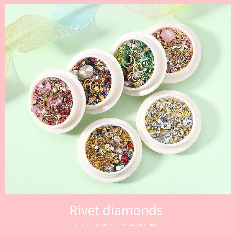 Professional Nail Jewelry Rivets - 89g Metal Collection | 6 Color Options Diamond Design