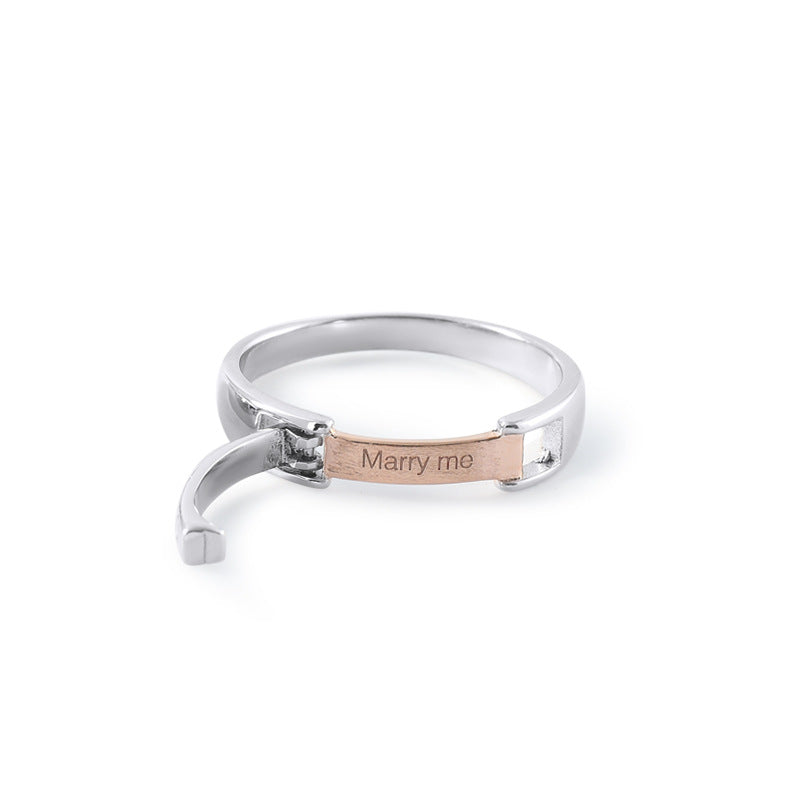 Silver Par Ringar Män och Kvinnor Par Flip Öppna och Stäng