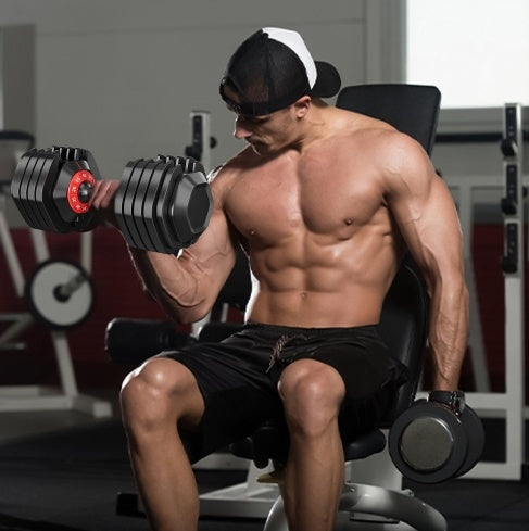 Professional 55LB Adjustable Dumbbell Set - 5-in-1 Quick-Adjust Home Gym Equipment