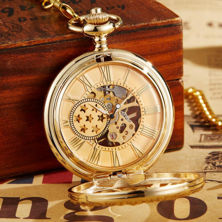 Hollow Carved Flip Semi-Automatic Mechanical Pocket Watch - Exquisite Intricate Elegant Sophisticated Accurate Durable