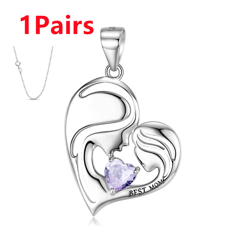 Halsband i 925 sterlingsilver med bästa mamma-motiv, mors dag-serien
