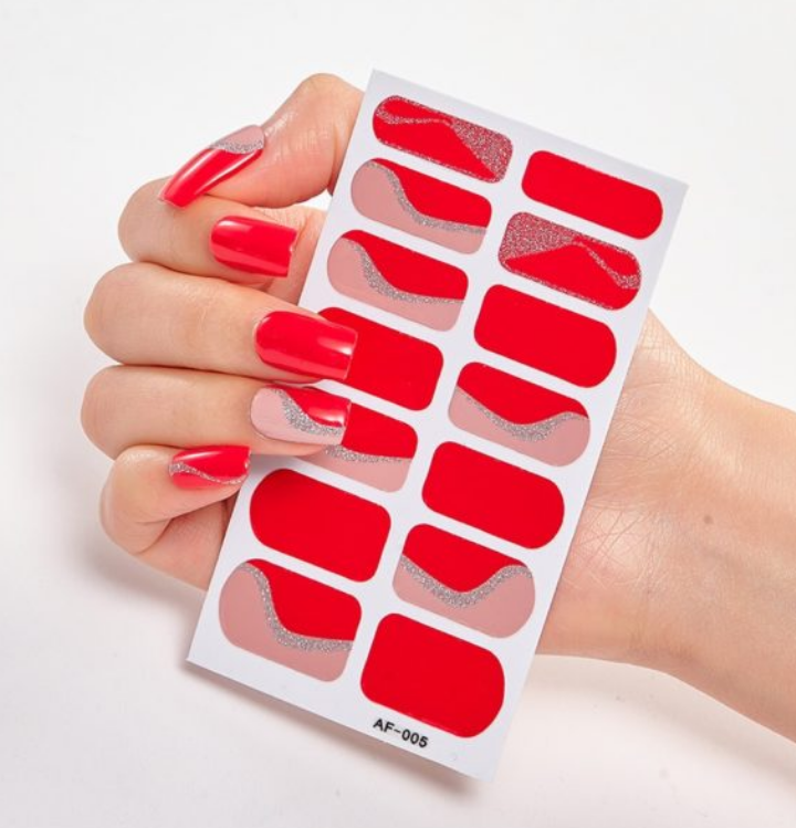 Full Coverage Nail Stickers - 40+ Designs - 24 Month Shelf Life - Nail Polish Glue Included - XAF01-XAF40 Collection