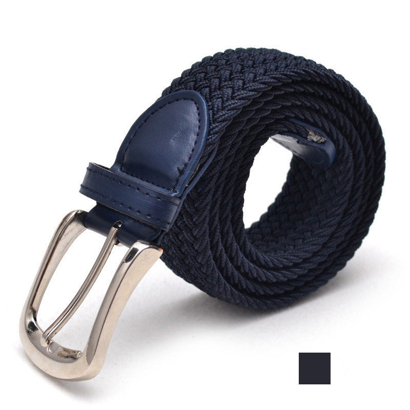 Unisex Braided Elasticated Stretch Canvas Student Belt - Flexible Comfort
