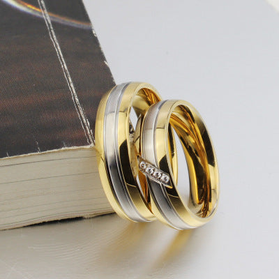 Titanium Steel Couple Rings - Europe and America Style