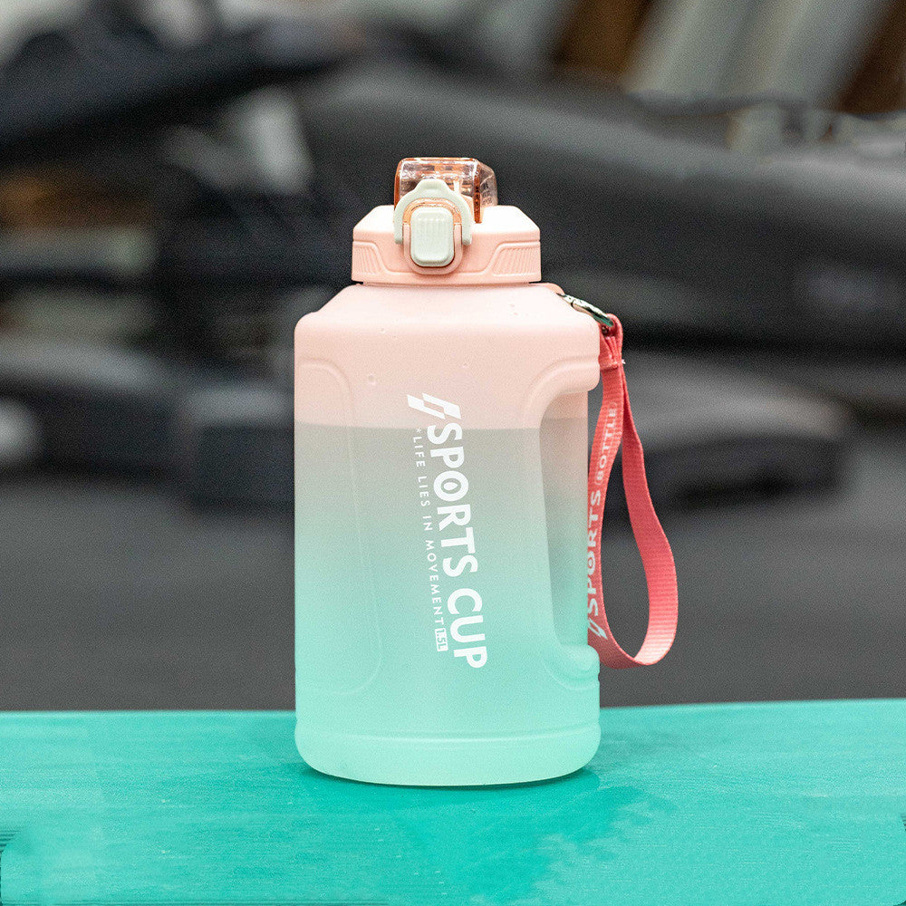Extra stor kapacitet kopp med sugrör Fitness sportvattenflaska Fitness stora flaskor