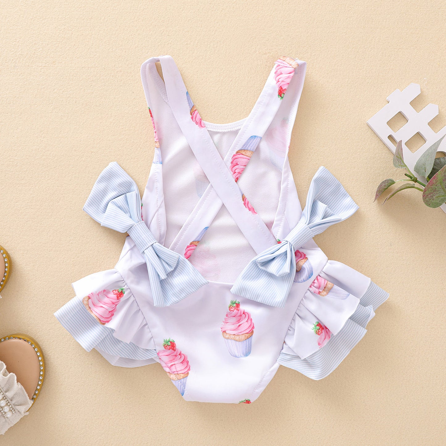 Maillot de bain une pièce à volants pour enfants