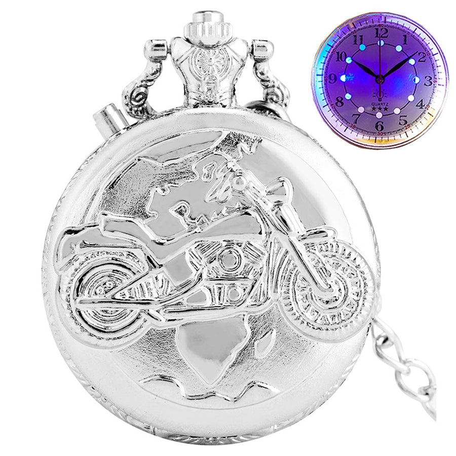 Retro LED Motorcycle Design Pendant Clock - Stylish Functional Unique Sleek Durable Rebellious Must-Have