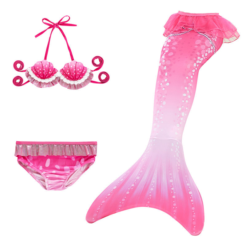 Nya Mermaid Tail Kläder Princess Dress Suit Barn Split Bikini Baddräkt