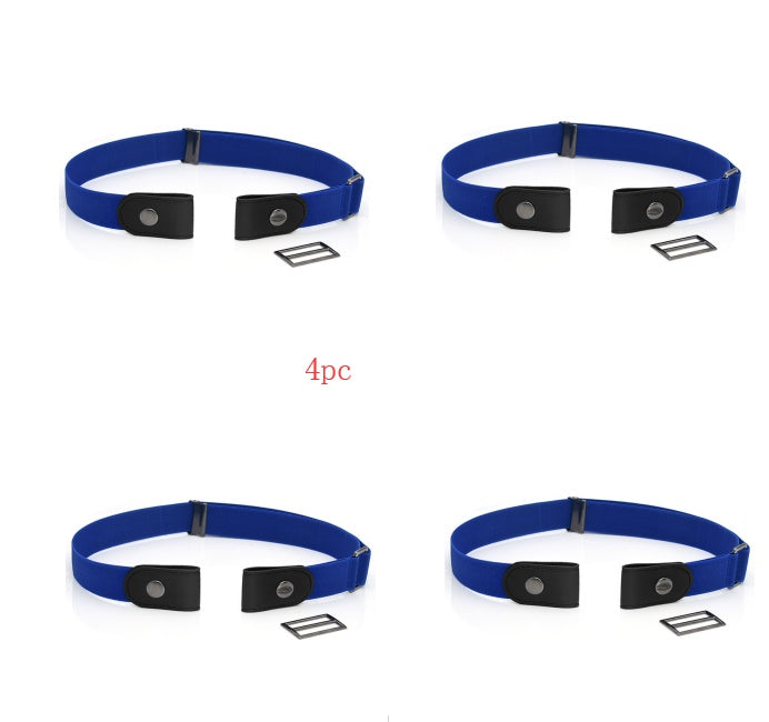 Men's Leather Slim Stretch Invisible Jeans Lazy Belt - Seamless Comfort