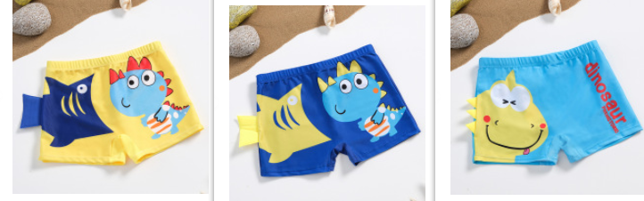 Maillot de bain mignon dessin animé pour grands enfants, short imprimé