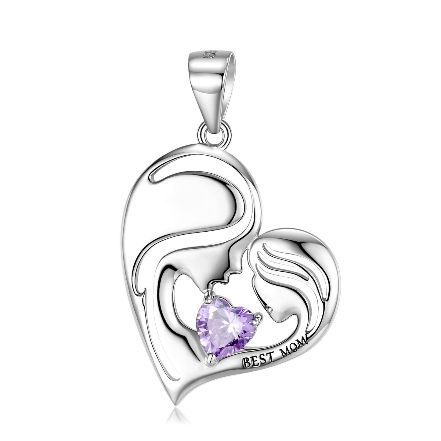 Halsband i 925 sterlingsilver med bästa mamma-motiv, mors dag-serien