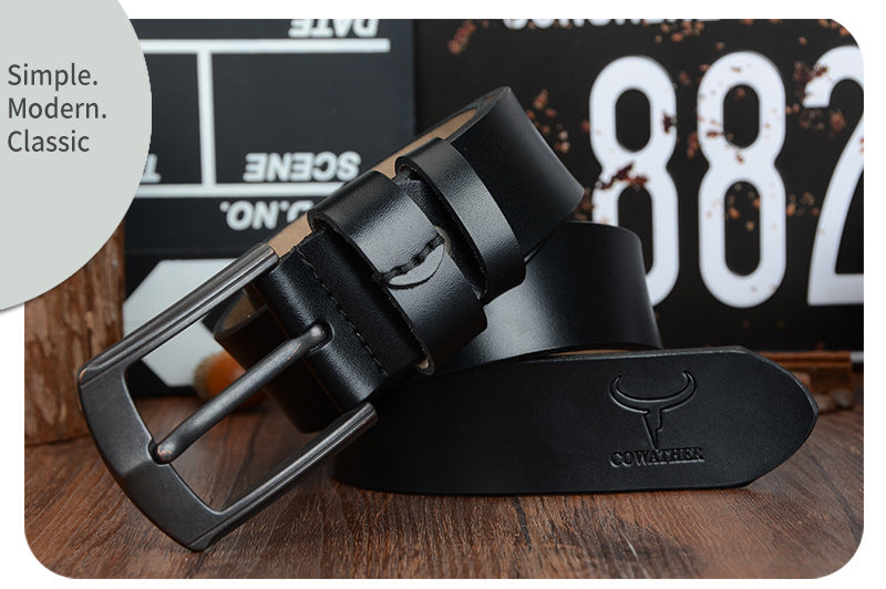 Dynamic Buckle Leather Belt - Kinetic Energy